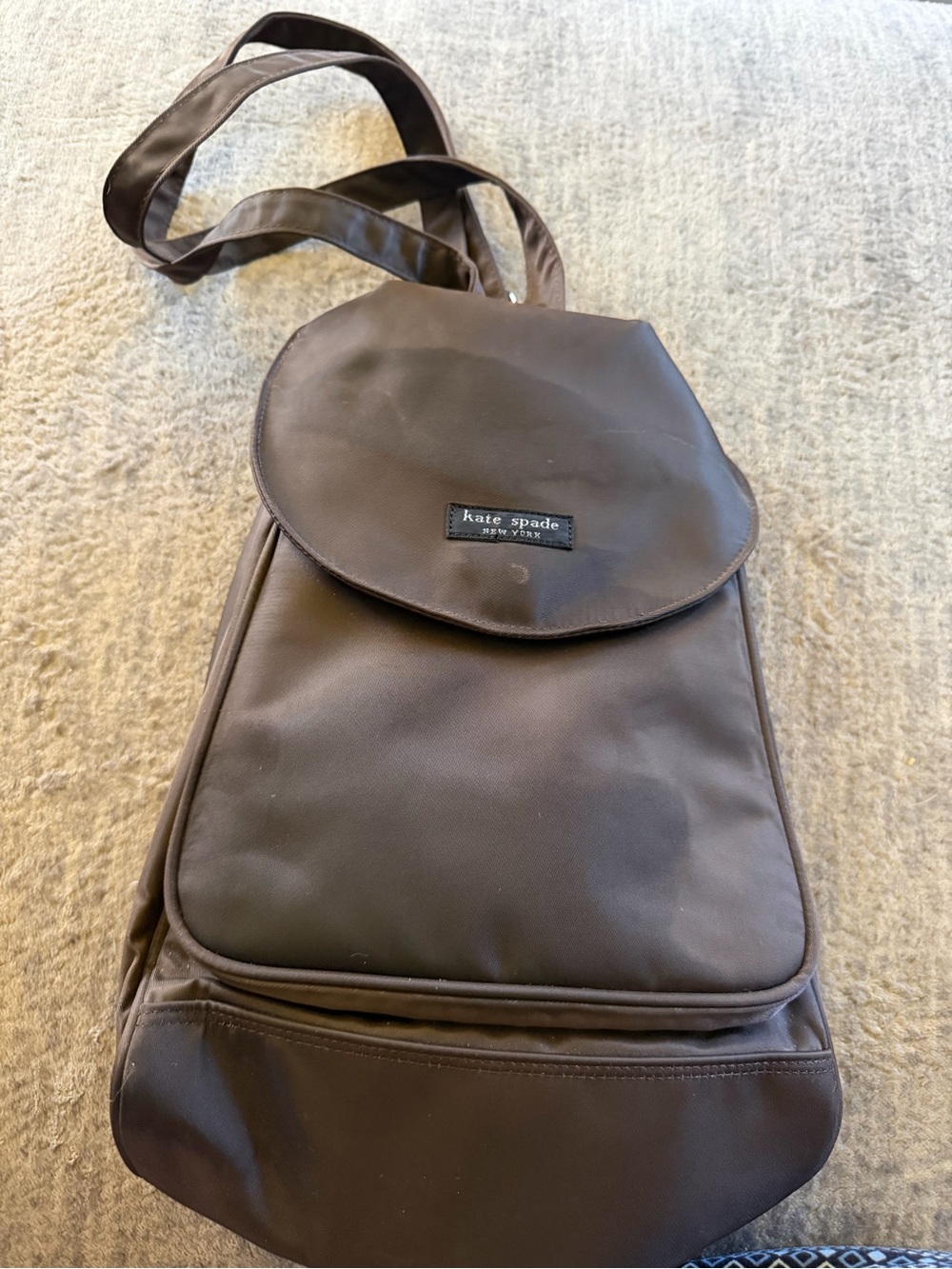 Kate Spade vintage brown nylon messenger crossbody bag